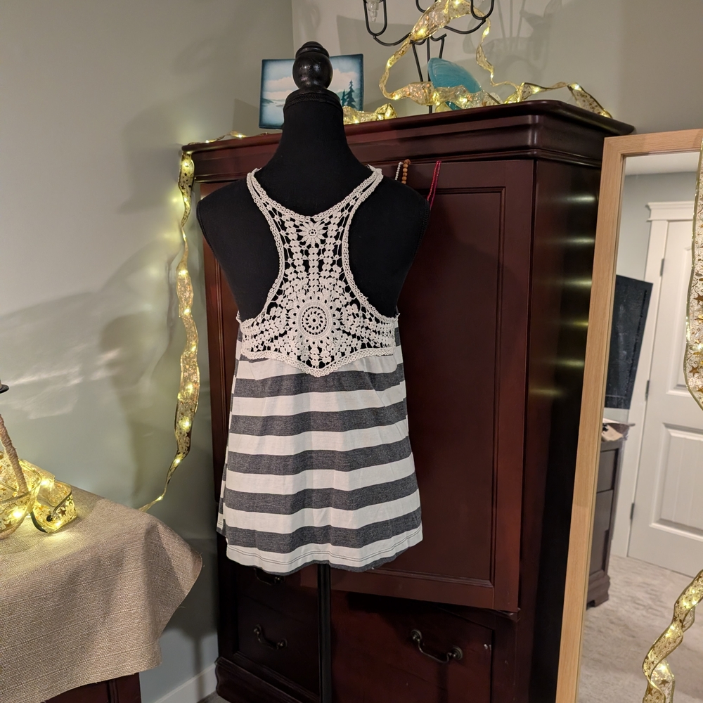Striped Black and White Women's Vest